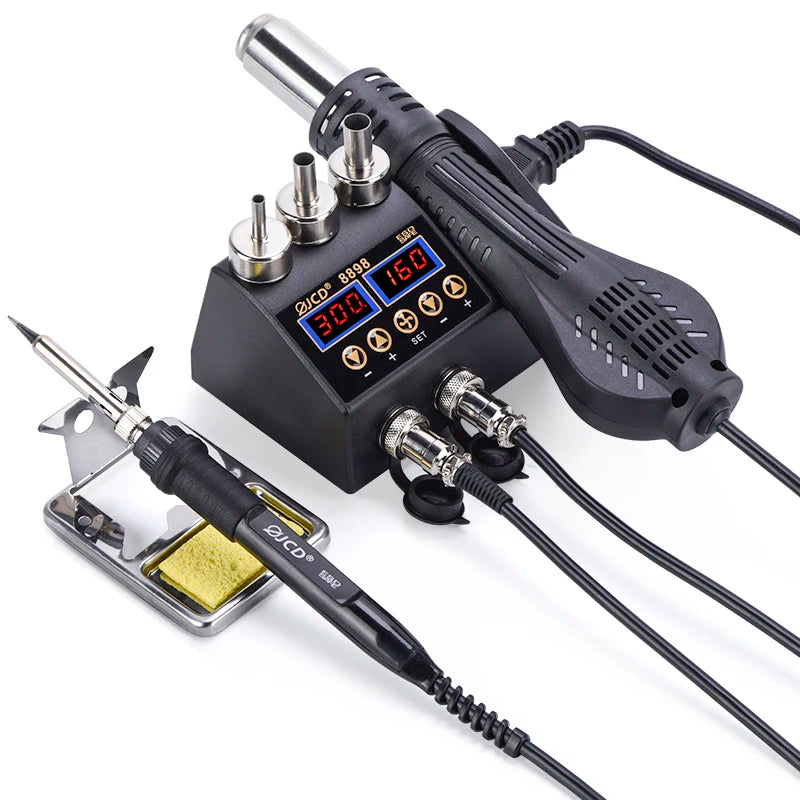 JCD 750W Soldering Station With Hot Air Gun LCD Display