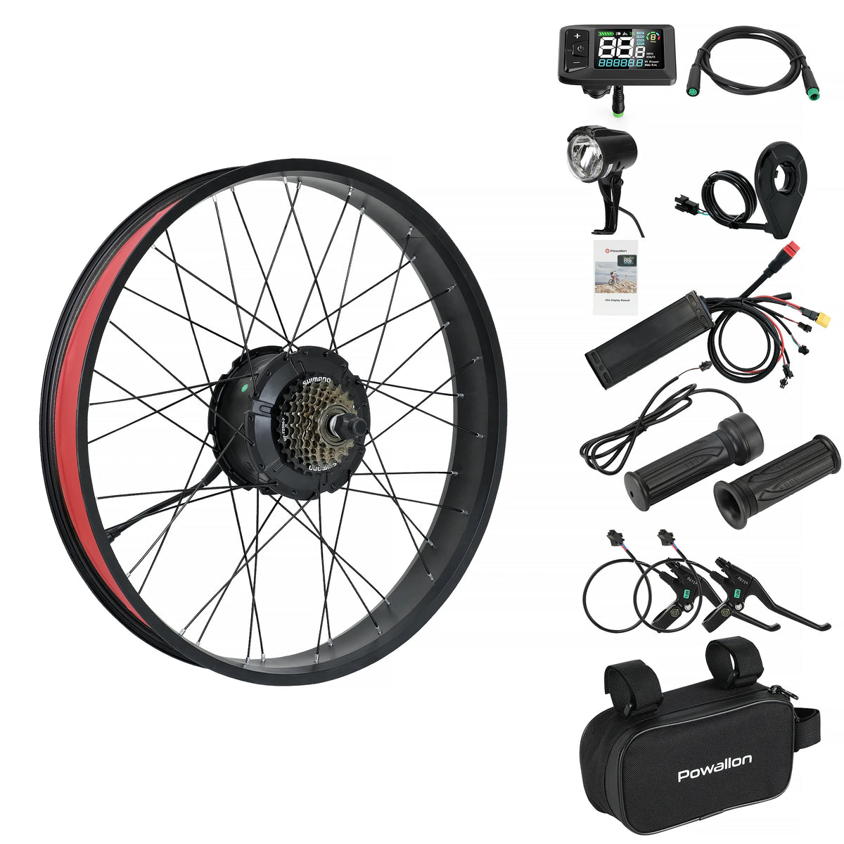 Powallon Brushless 1000W Electric Rear Wheel Hub Motor Kit