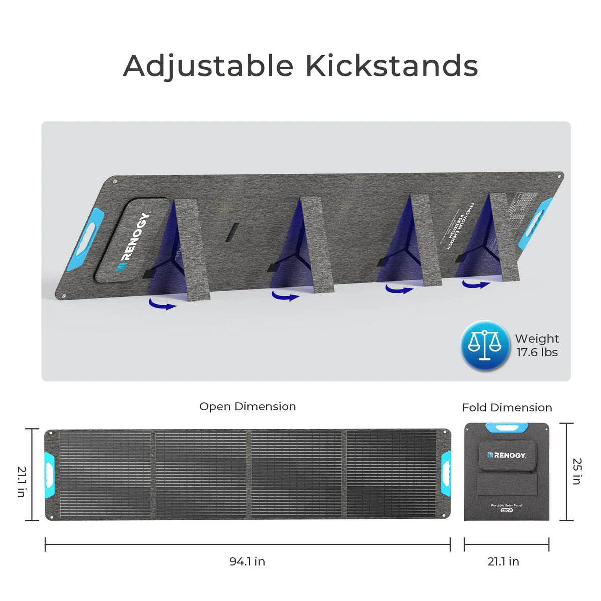 Renogy 200W Portable Solar Panel IP65 Waterproof Foldable Design