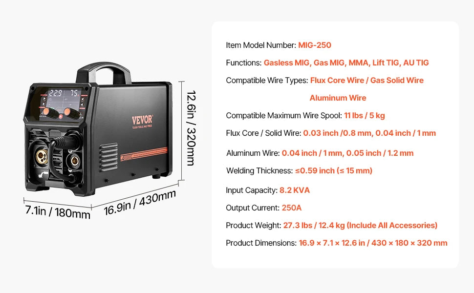 SucceBuy 5 In One MIG Welder With Digital Display