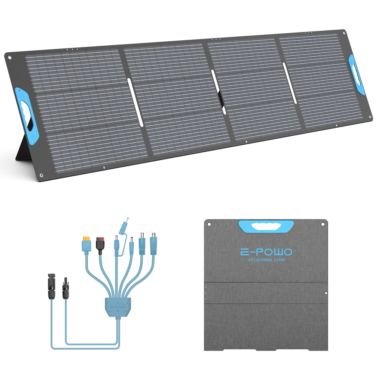 E-POWO 220W Foldable Solar Panel For Backup Power Systems