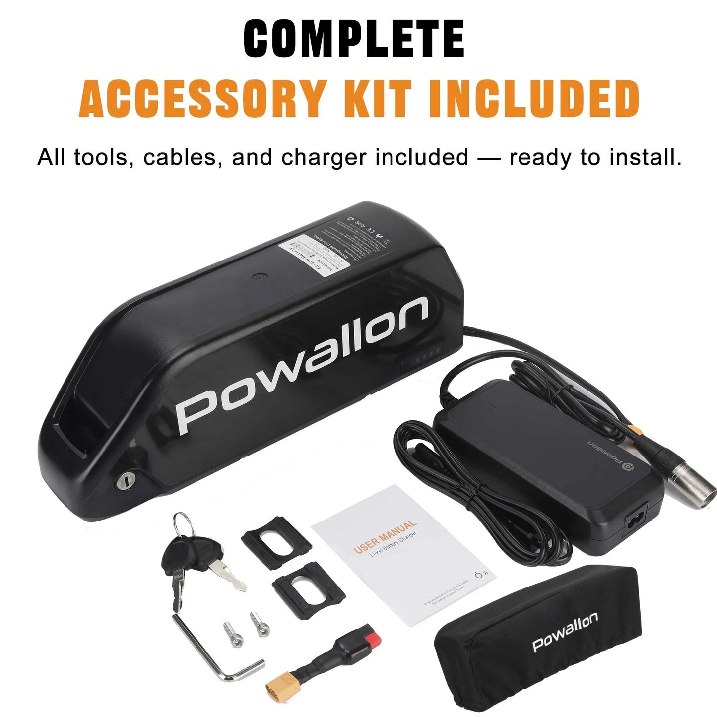 Powallon Brushless 1000W Electric Rear Wheel Hub Motor Kit