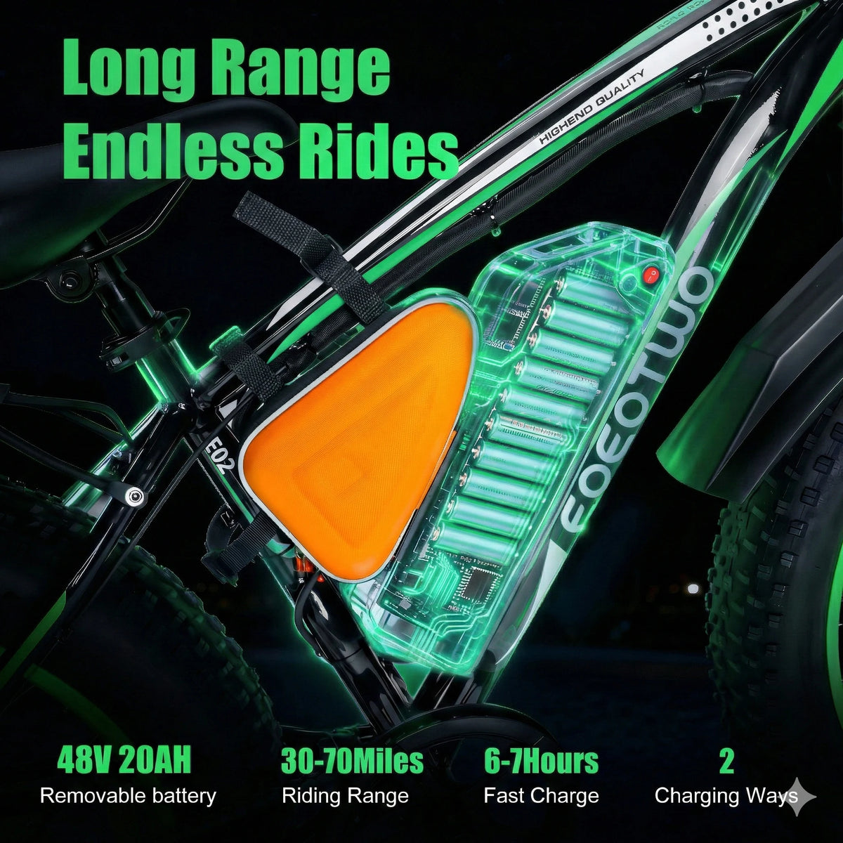 EOEOTWO 1000W Adult Electric Bicycle With 20Ah Battery