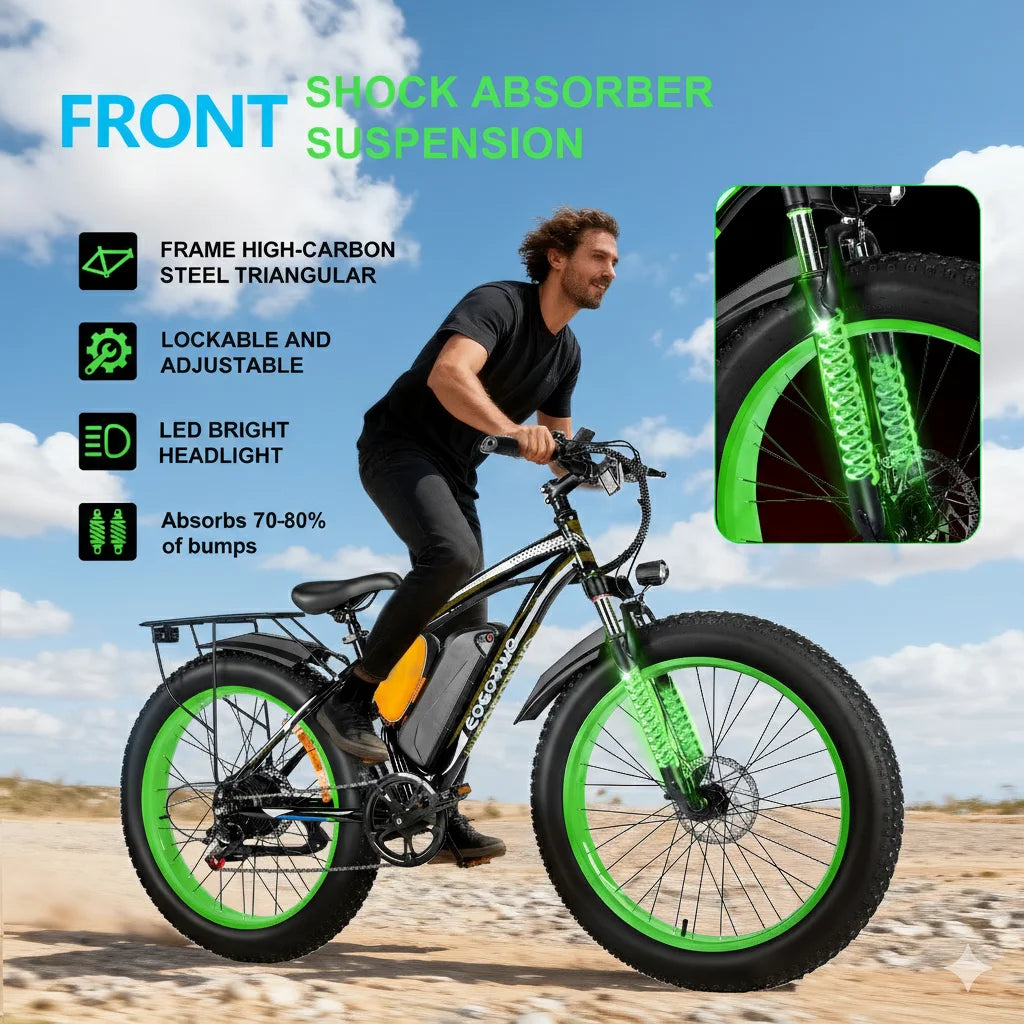 EOEOTWO 1000W Adult Electric Bicycle With 20Ah Battery