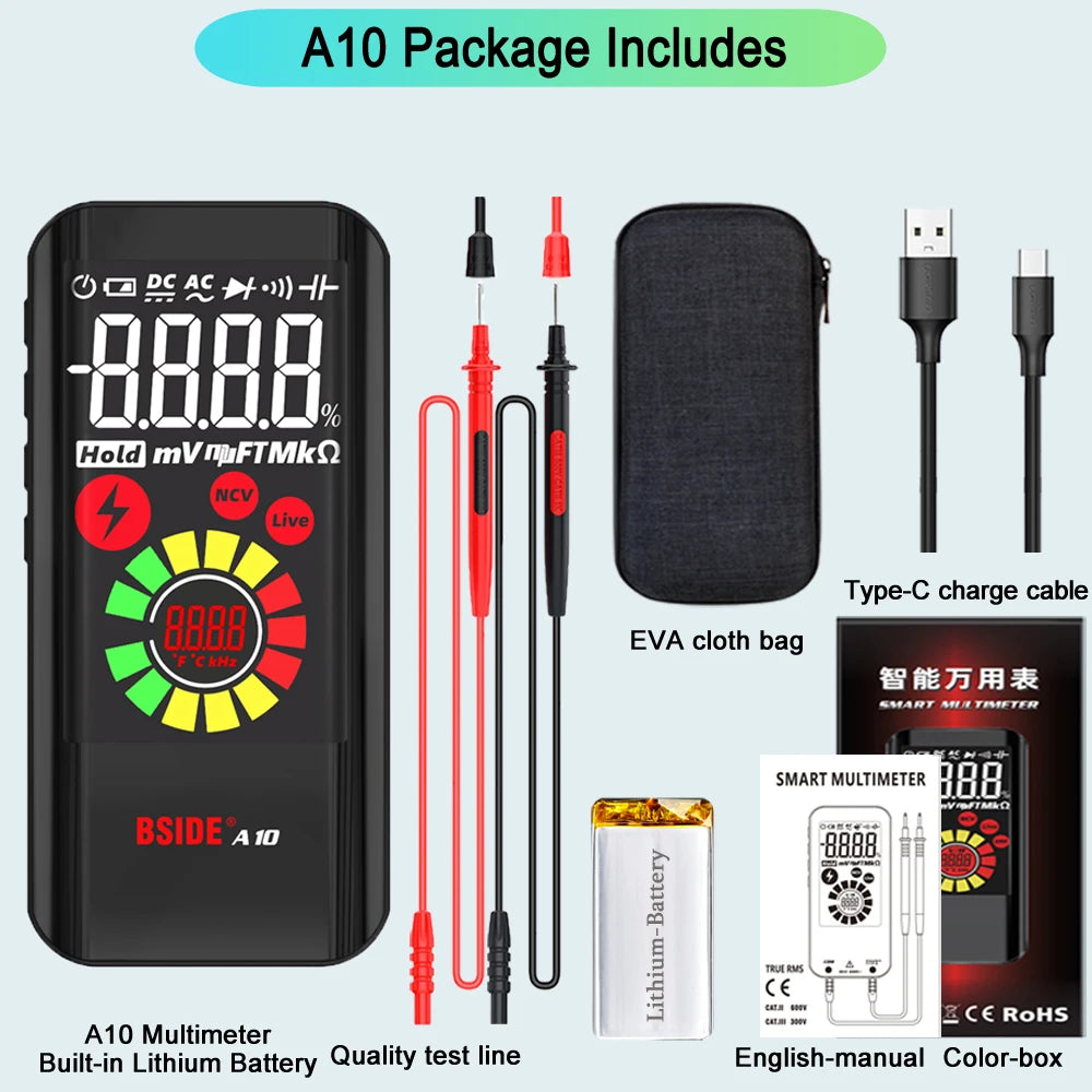 BSIDE Smart Handheld Digital Multimeter Tester For Voltage And Capacitance