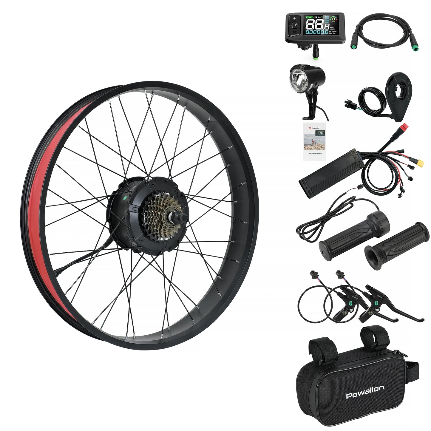 Powallon Brushless 1000W Electric Rear Wheel Hub Motor Kit