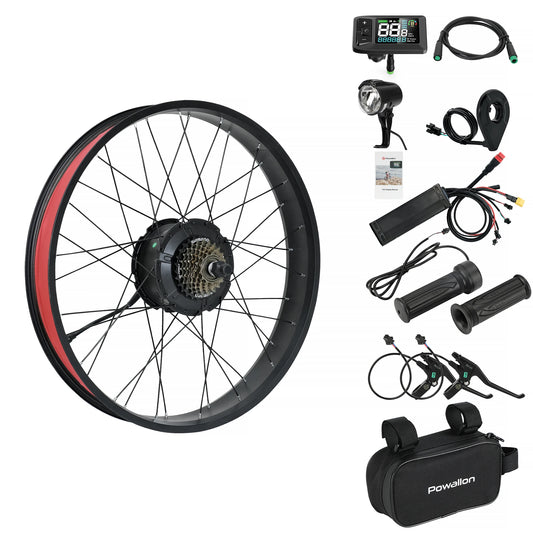 Powallon Brushless 1000W Electric Rear Wheel Hub Motor Kit