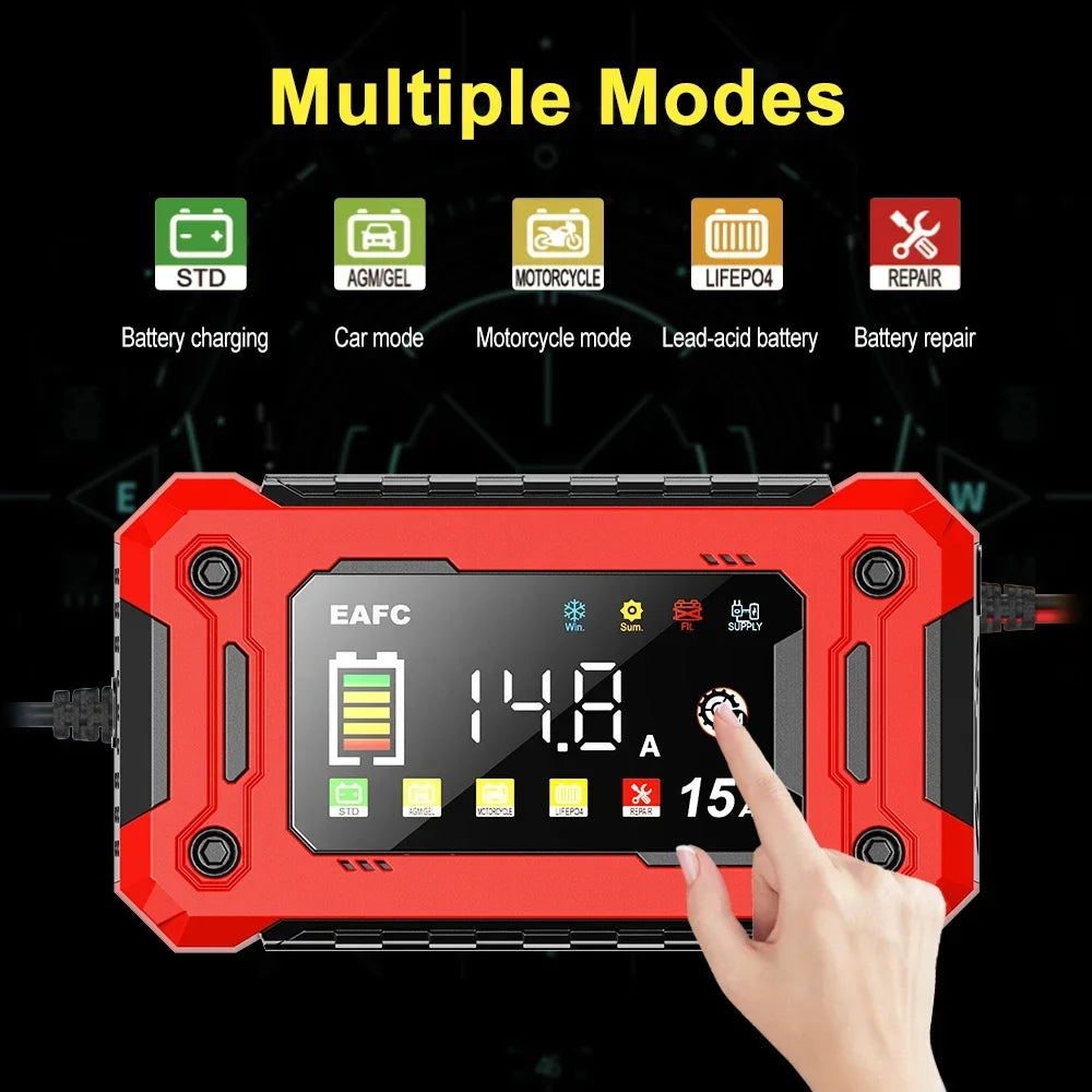 Eafc Smart Battery Charger 12V 15A Pulse Repair Device