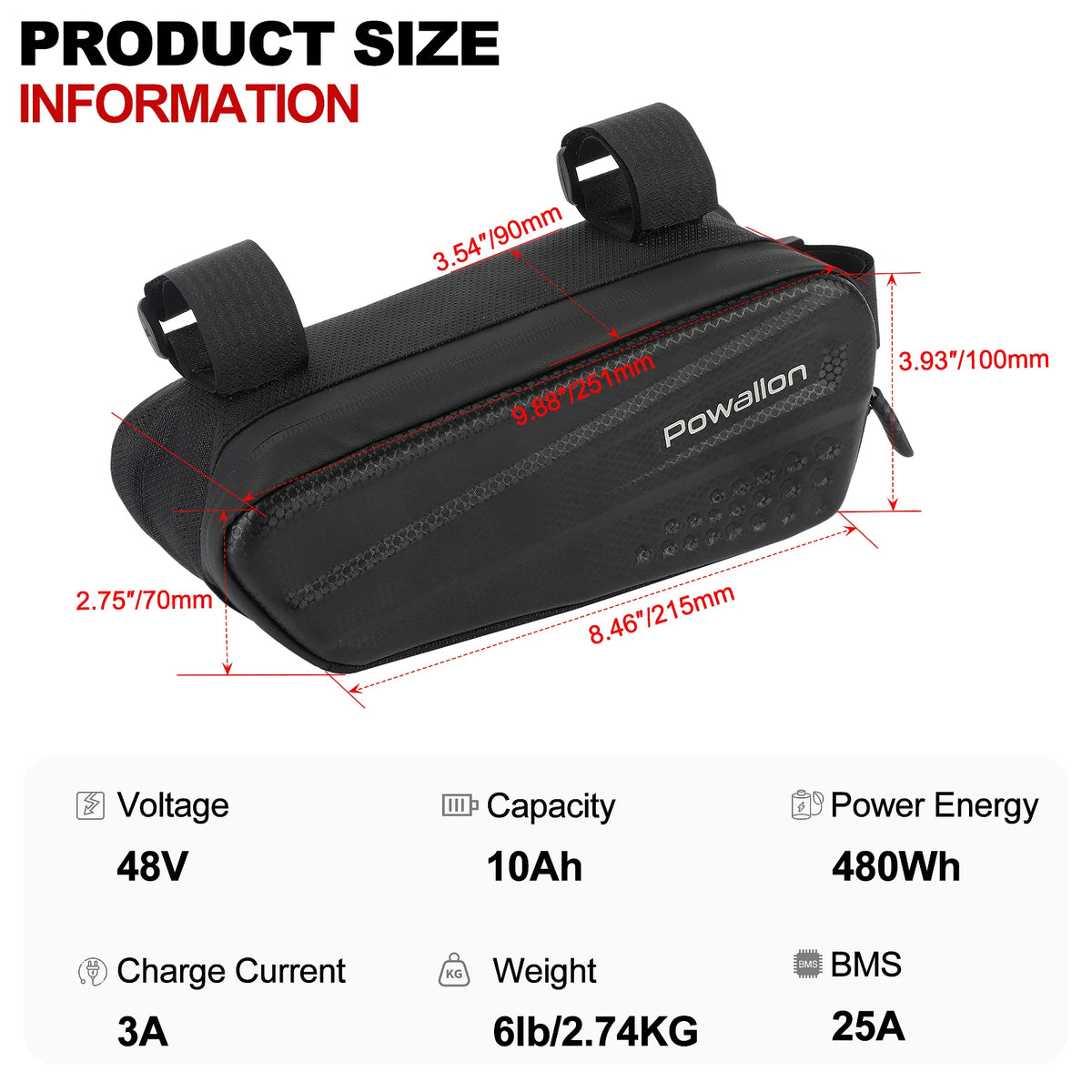 Waterproof Ebike Triangle Battery With Durable Protective Hard Case