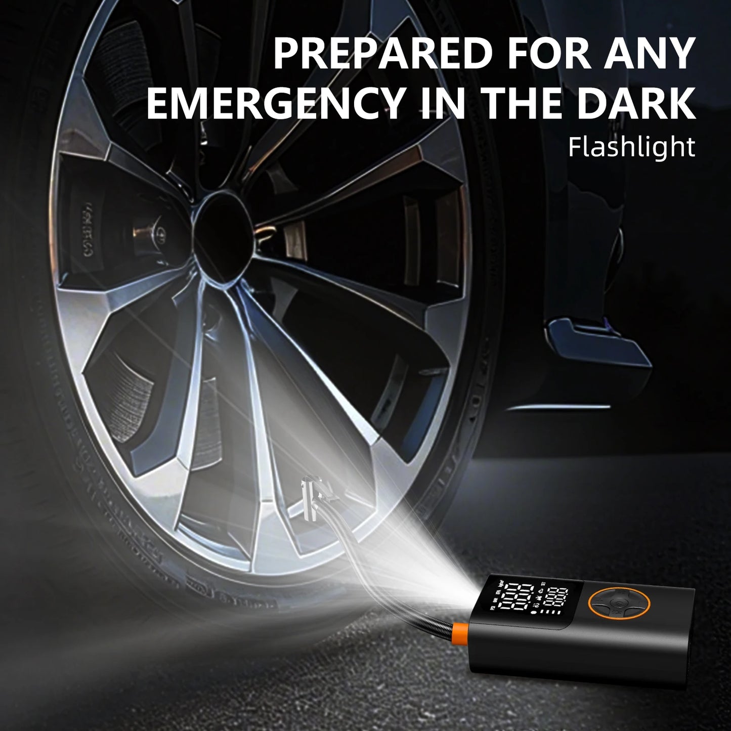 Portable Tire Inflator With Power Bank And LED Display