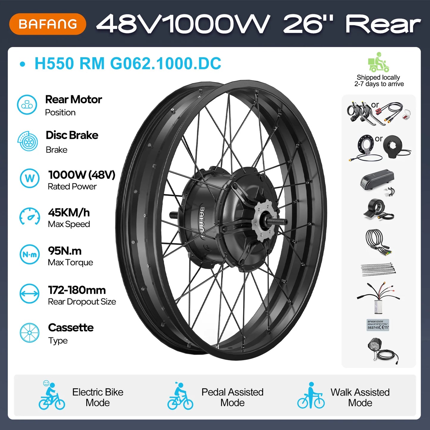 Bafang Rear Hub Drive Motor For Electric Bikes Cassette