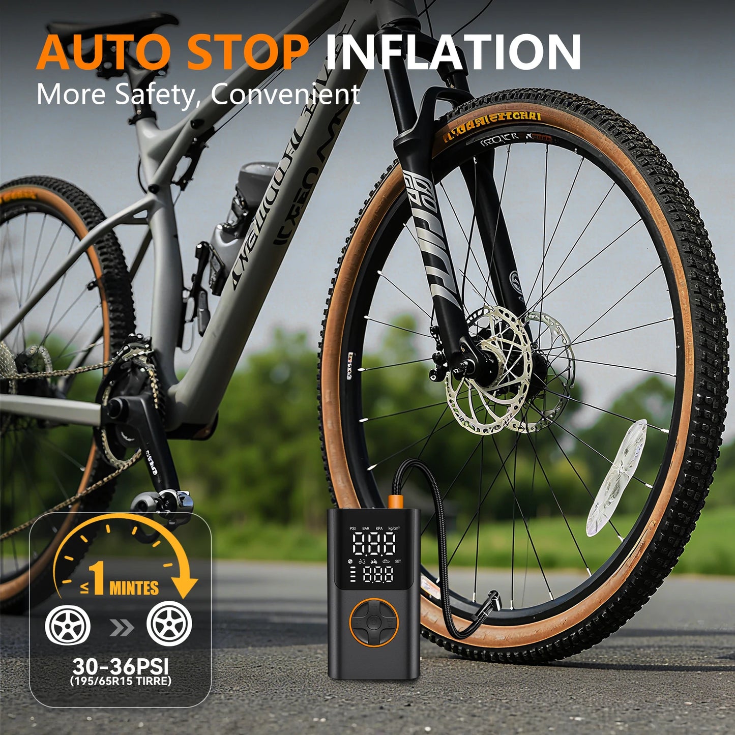 Portable Tire Inflator With Power Bank And LED Display