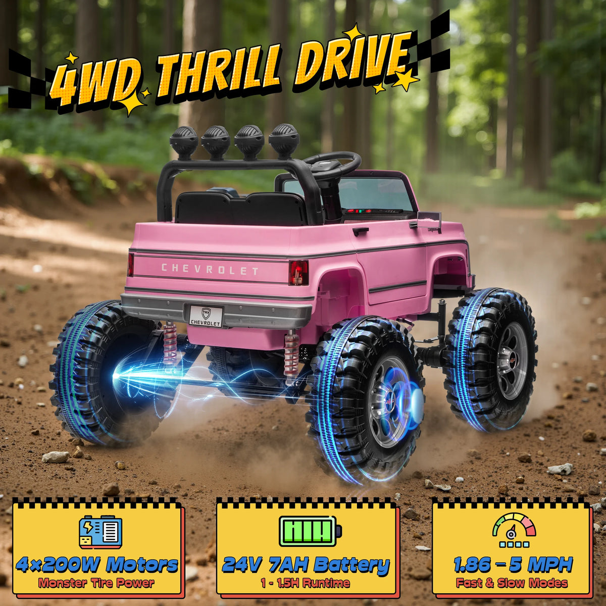 Joyracer Licensed Chevrolet Cheyenne Remote Control Ride On Car
