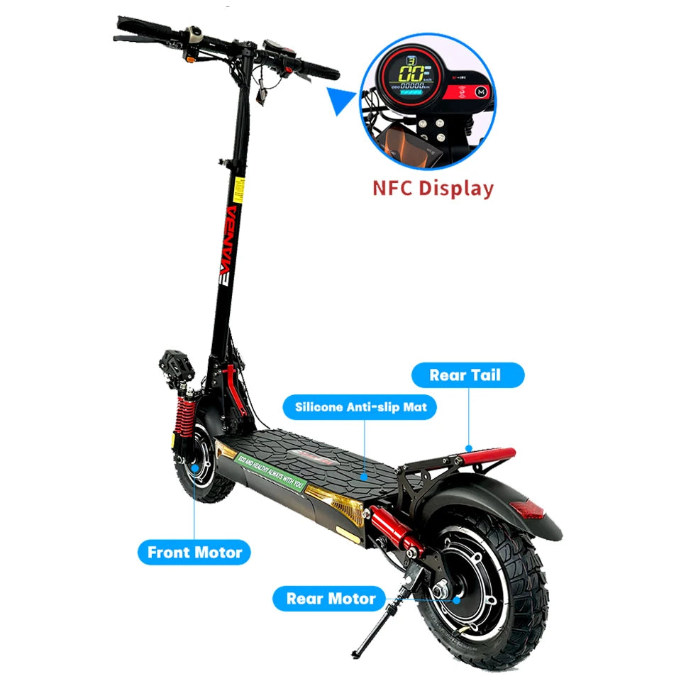 Emanba 1600W Dual Motor Electric Scooter 48V Battery 60Km