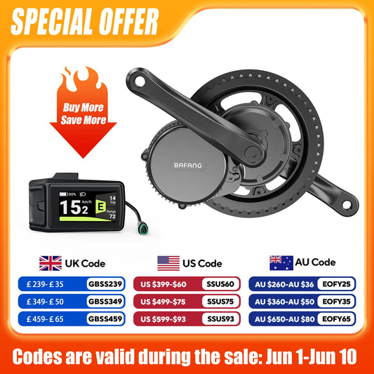 Bafang 750W Mid Drive Electric Bike Motor Conversion Kit
