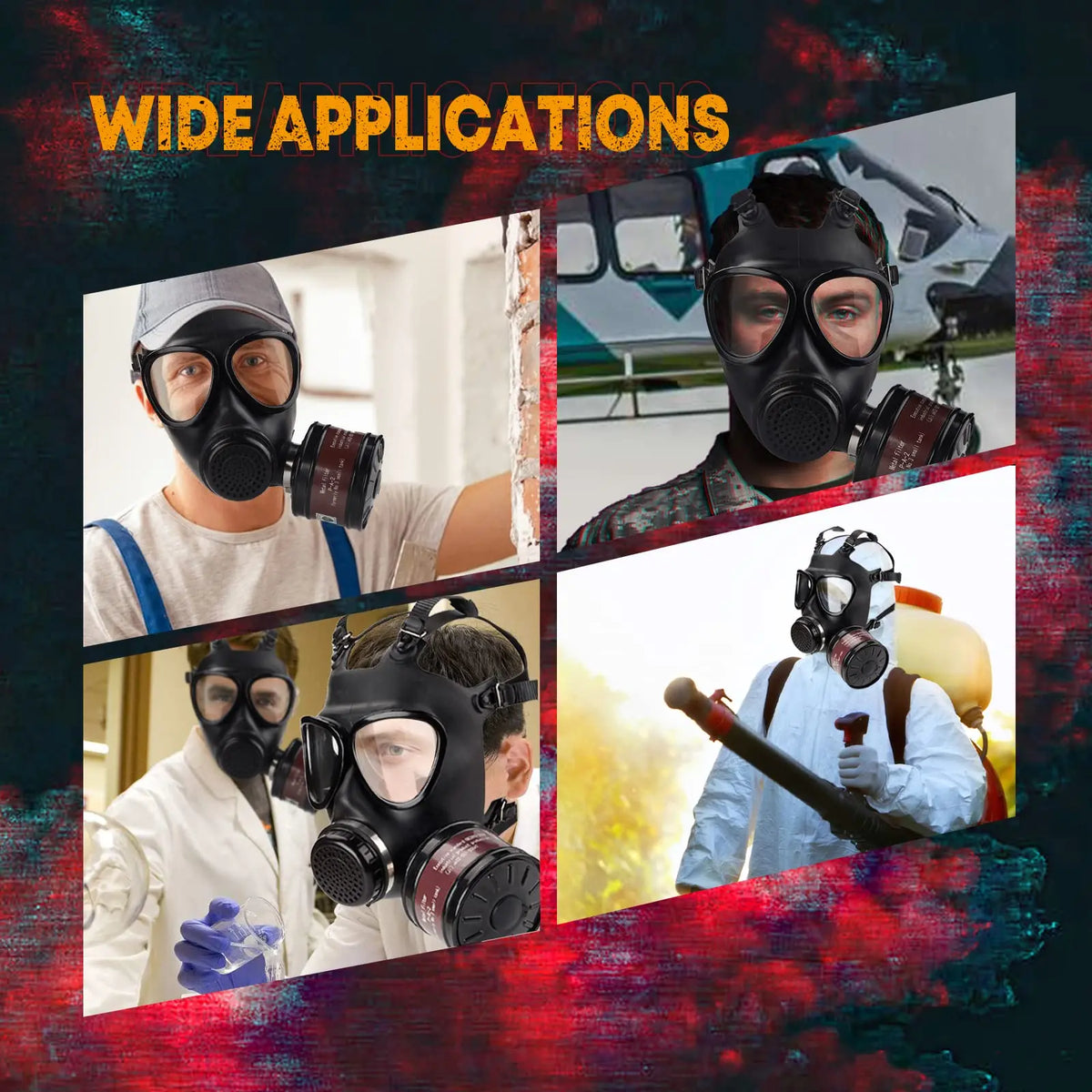 Full Face Gas Mask Activated Carbon Filter Chemical Respirator
