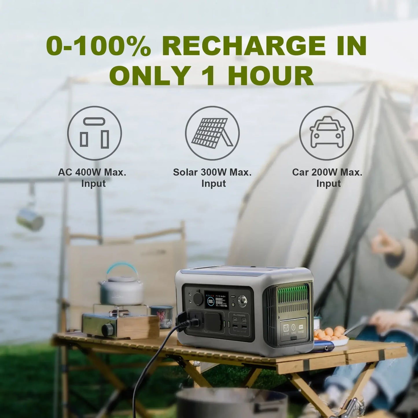 Allpowers Portable Power Station With Lithium Battery 600W
