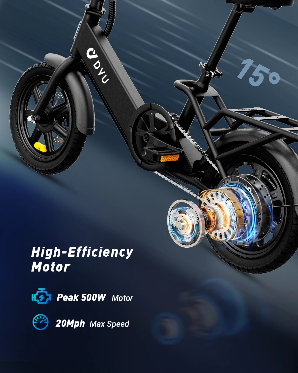Dyu Folding Electric Bicycle With 500W Motor For Urban Use