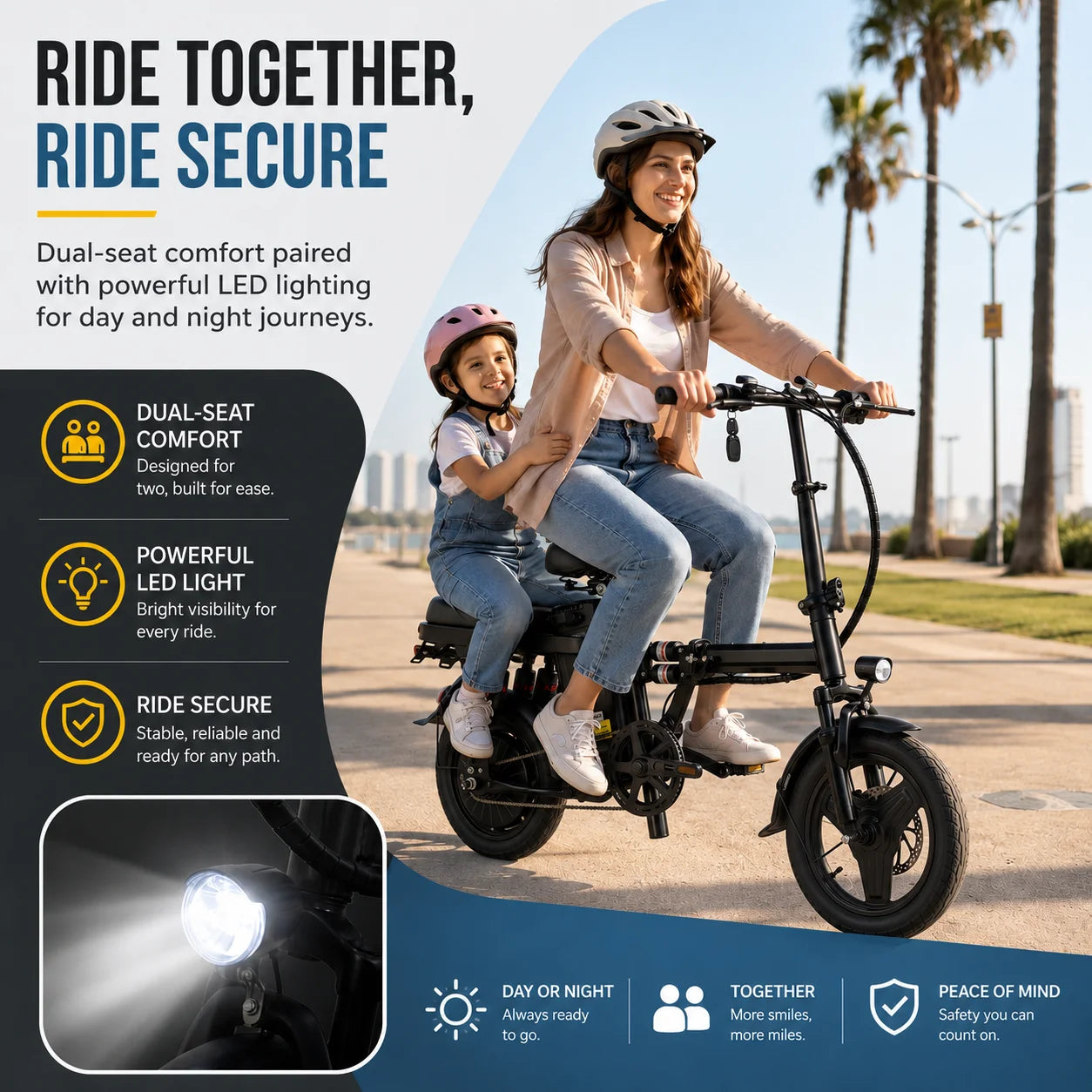 Modern Foldable Electric Bicycle Featuring 500W Motor And Dual Suspension