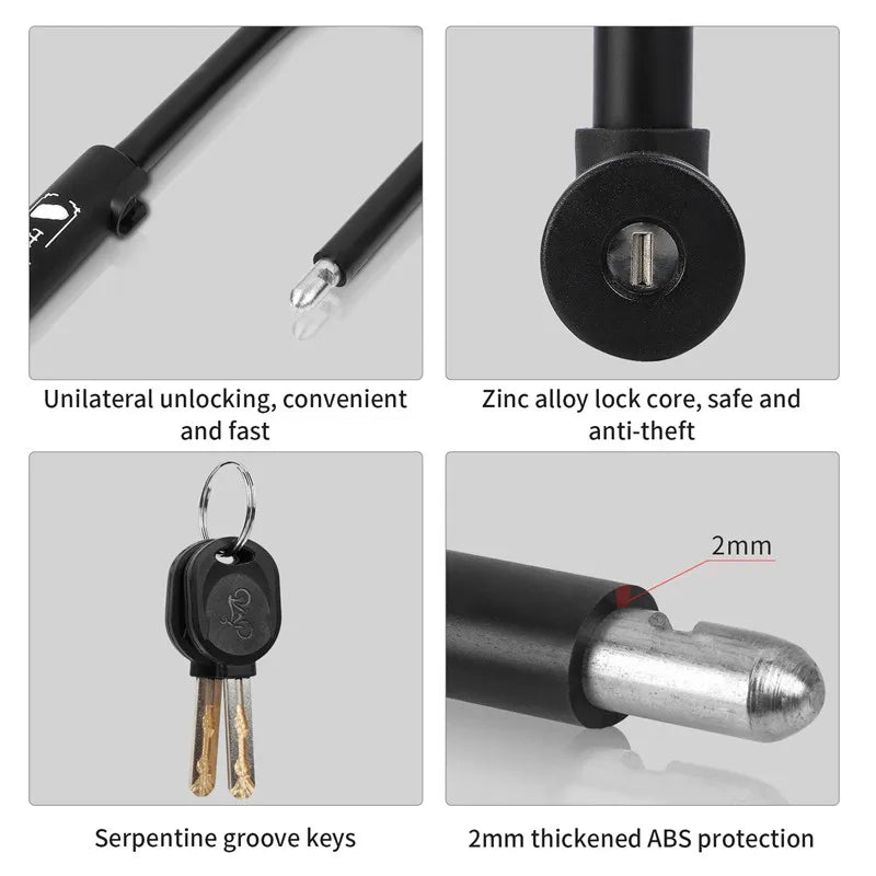 West Biking Portable Steel Bicycle U Lock Anti Theft Security