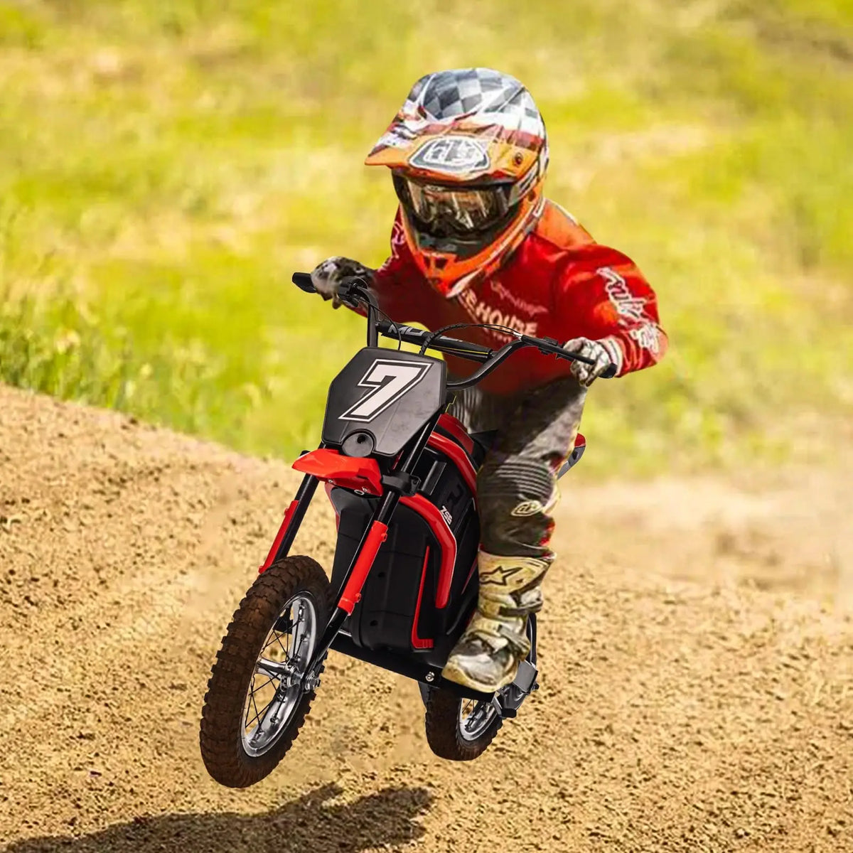 HiMiss Kids Electric Dirt Bike All Terrain Ride On Motorcycle