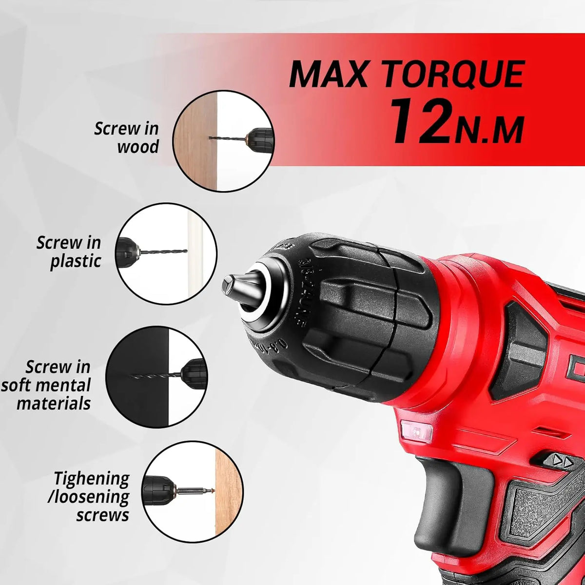 Deko 126 Piece Cordless Drill And Screwdriver Tool Kit