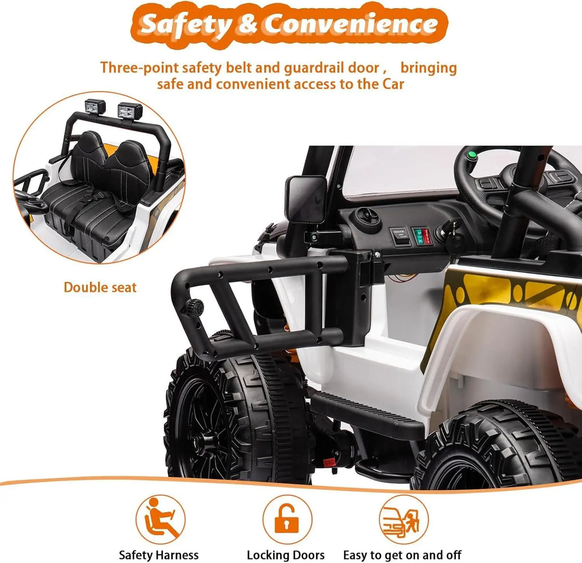 Two Seater Electric Ride On Car For Kids With Remote