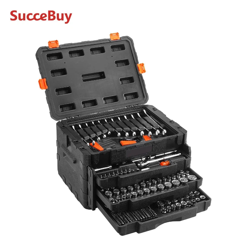 SucceBuy 450 Piece Mechanics Toolkit For Metric And SAE Sockets
