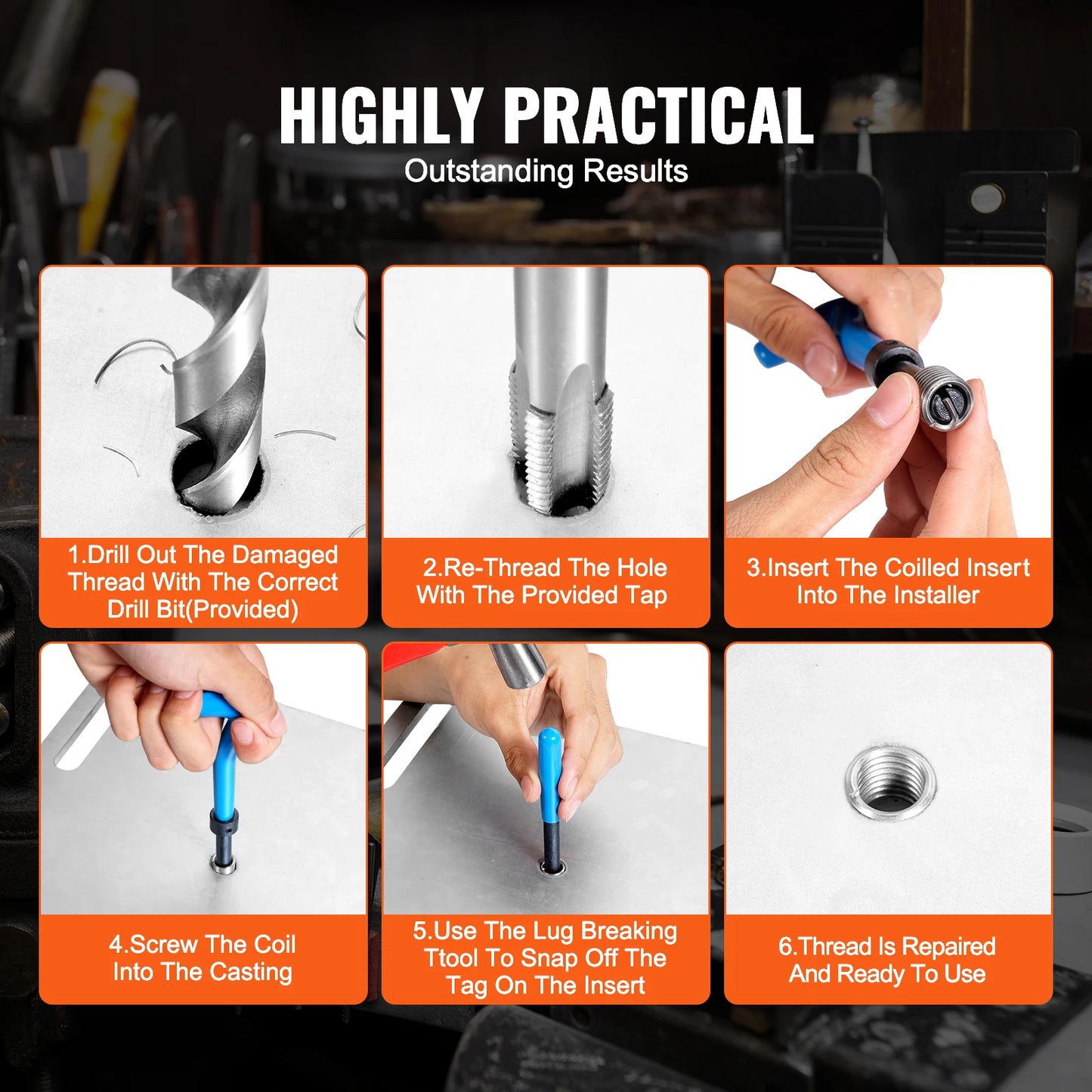SucceBuy Precision Helicoil Thread Repair Kit With Drill Bits