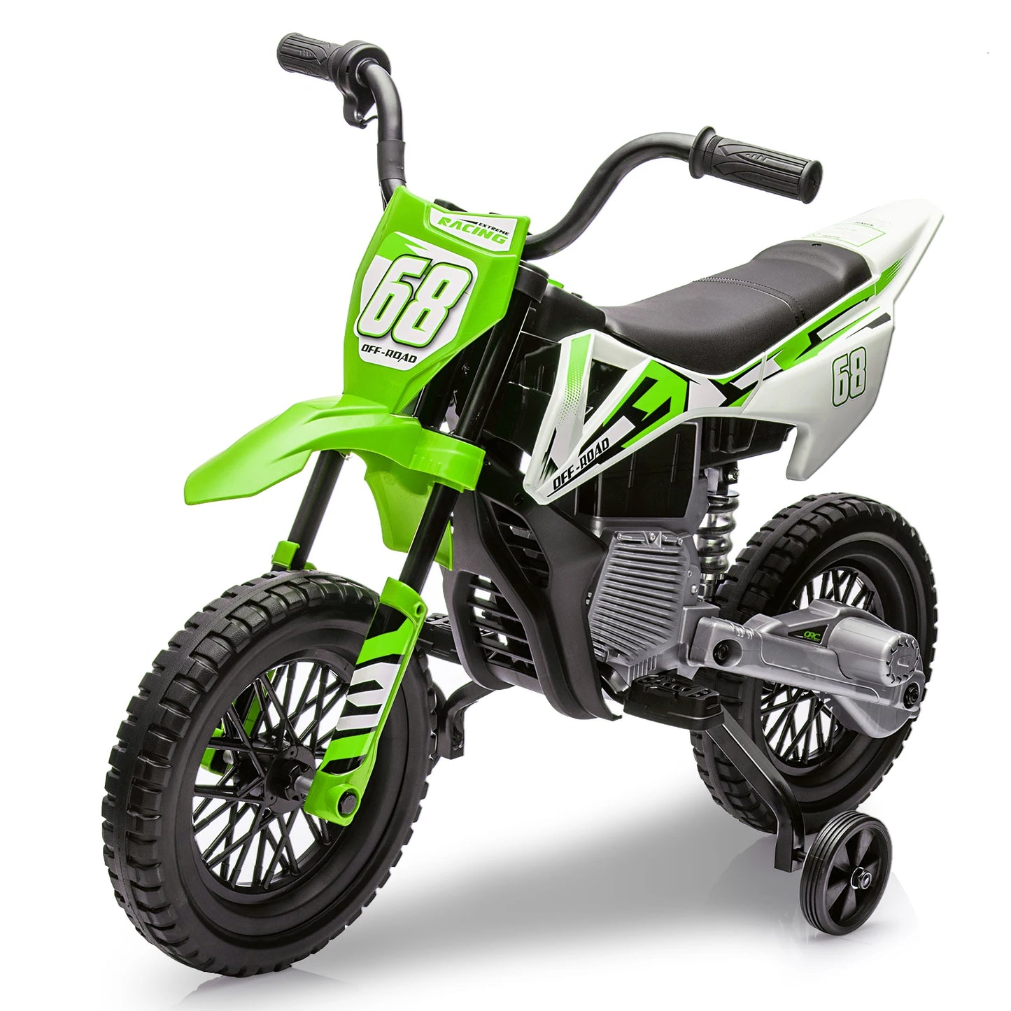 HiMiss Electric Kids Dirt Bike Ride On Motorcycle Training Wheels