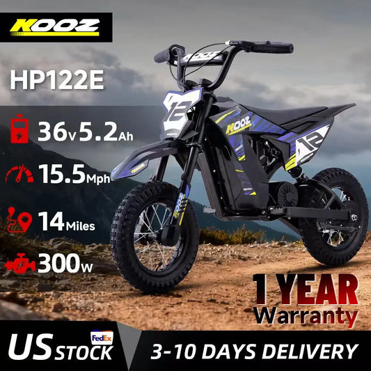 KOOZ 300W Electric Dirt Bike Kids 3 Modes Extended Range