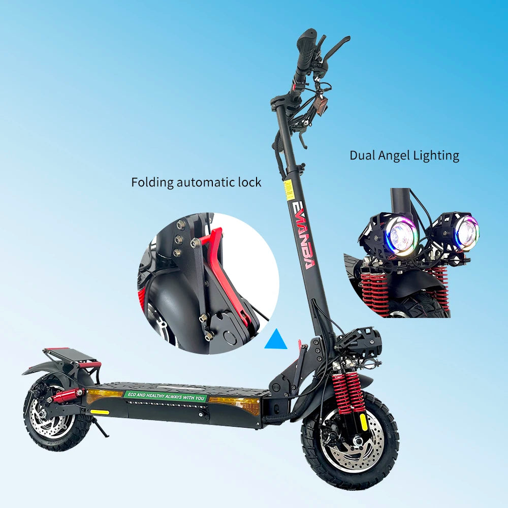Emanba 1600W Dual Motor Electric Scooter 48V Battery 60Km