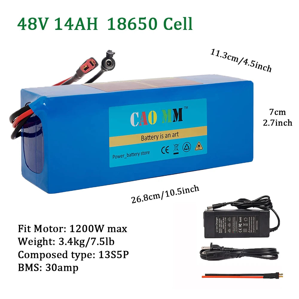 Cao Mm 36V 48V Ebike Battery 10-20Ah Electric Bicycle Scooter