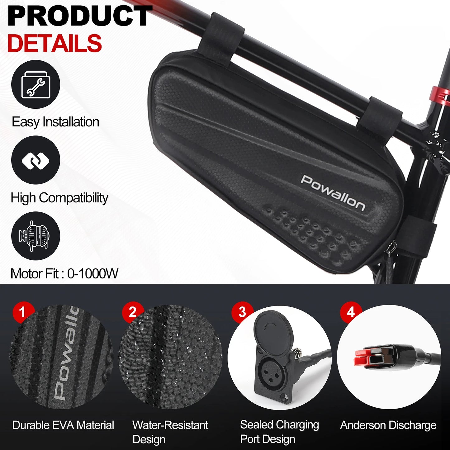 Waterproof Ebike Triangle Battery With Durable Protective Hard Case