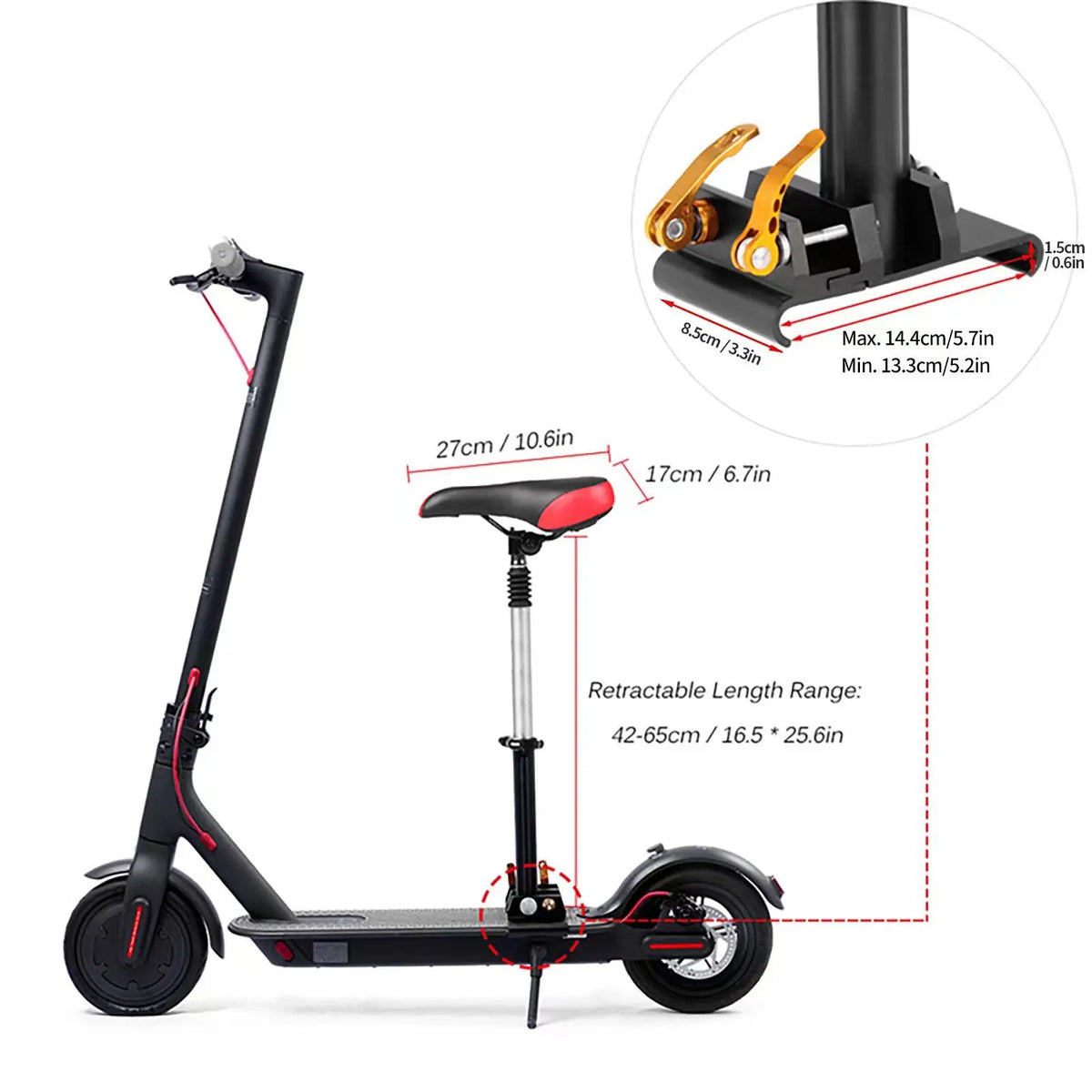 Adjustable Folding Scooter Seat For Xiaomi M365 Electric Scooter