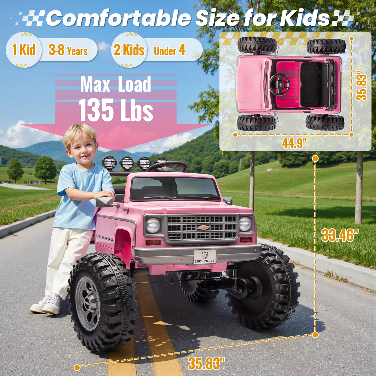 Joyracer Licensed Chevrolet Cheyenne Remote Control Ride On Car