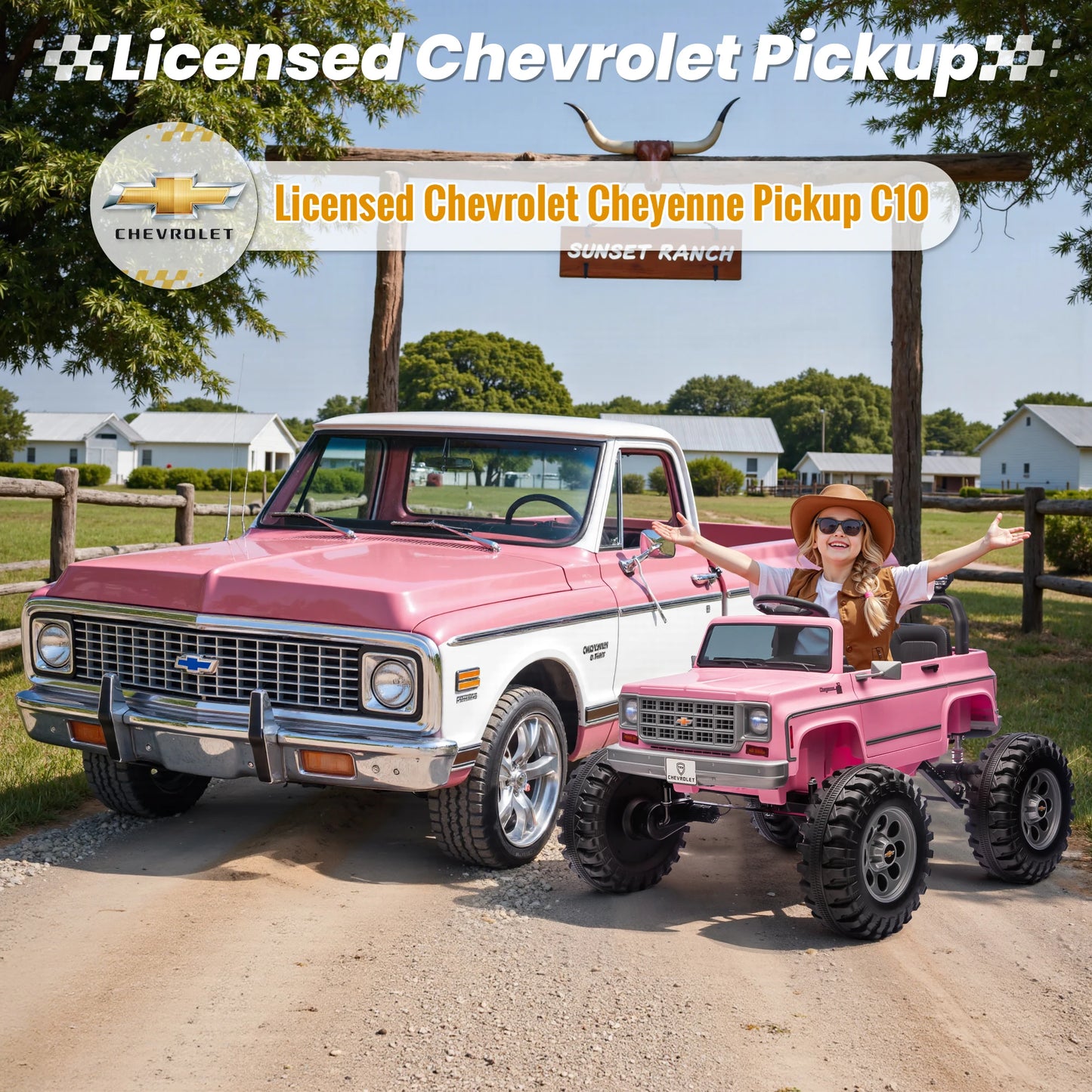 Joyracer Licensed Chevrolet Cheyenne Remote Control Ride On Car