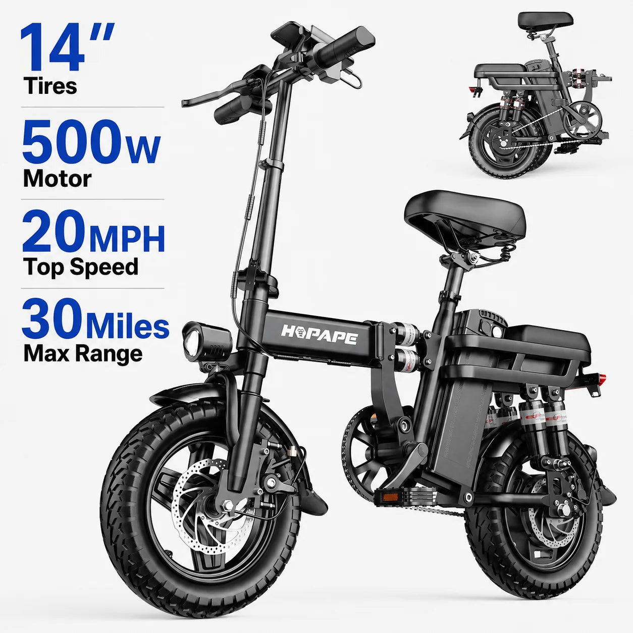 Eoeotwo 1500W Fat Tire Electric Bike With Extended Range Battery