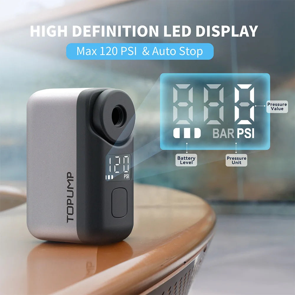 Topump TB2 Pro Electric Cordless Tire Inflator With Digital Display