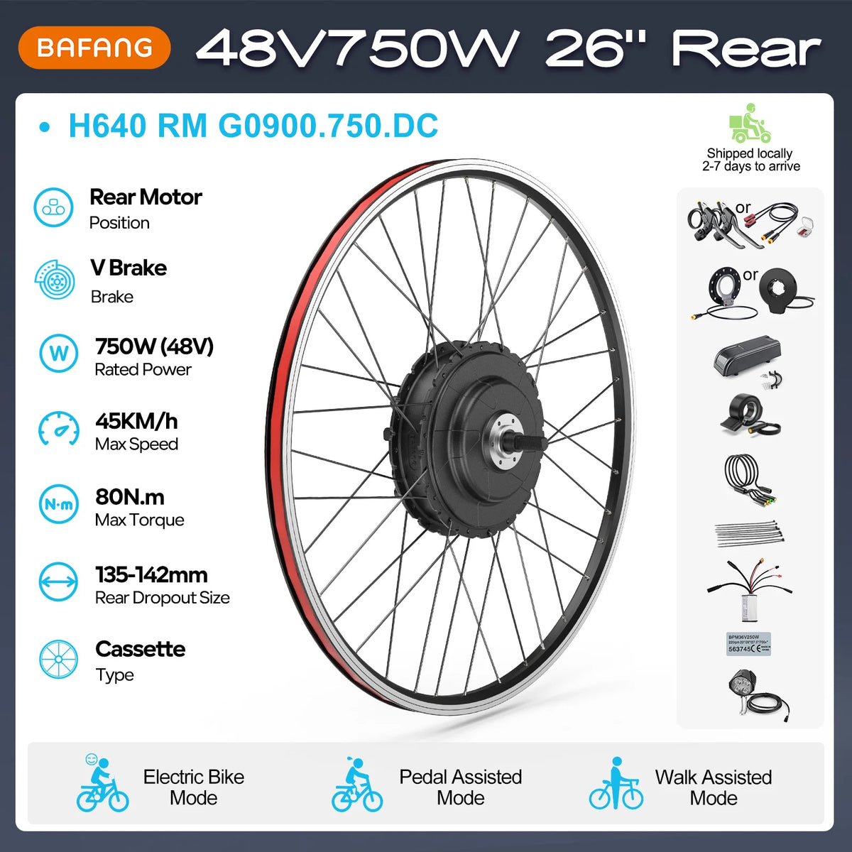 Bafang Rear Hub Drive Motor For Electric Bikes Cassette