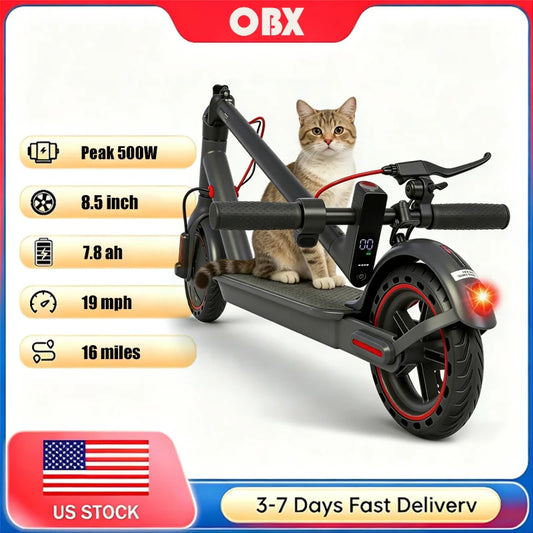 OBX 500W Foldable Electric Scooter With App Control 21 Mile Range