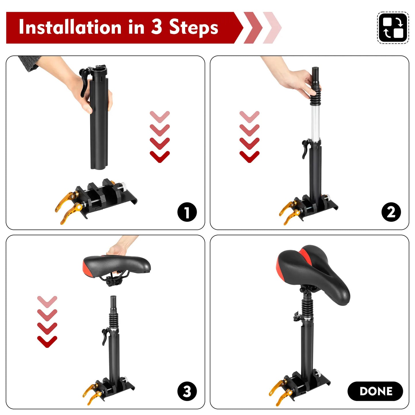 Adjustable Folding Scooter Seat For Xiaomi M365 Electric Scooter
