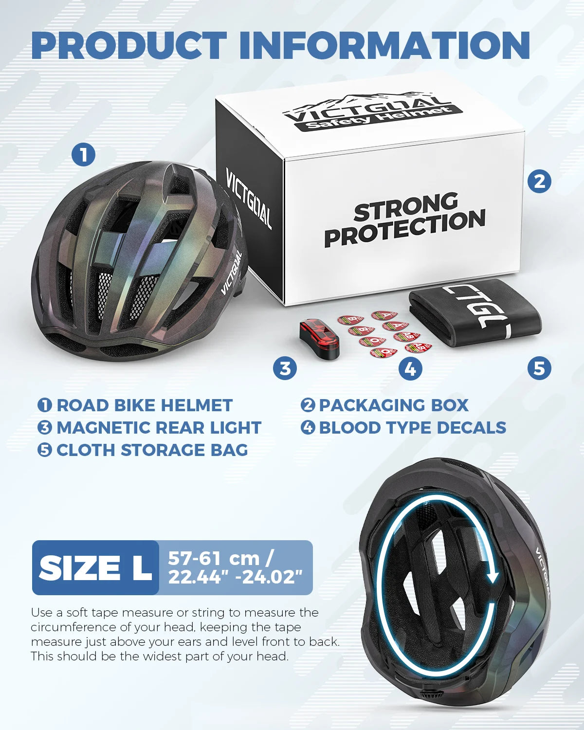 Victgoal Lightweight Cycling Helmet With Magnetic Taillight And Vents