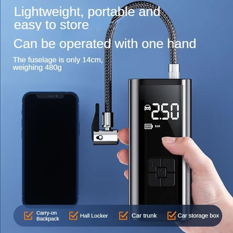 EAFC Portable Rechargeable Digital Tire Inflator Air Compressor Pump