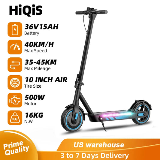 HiQiS V10 Electric Scooter 500W Motor 25Mph 28 Mile Range