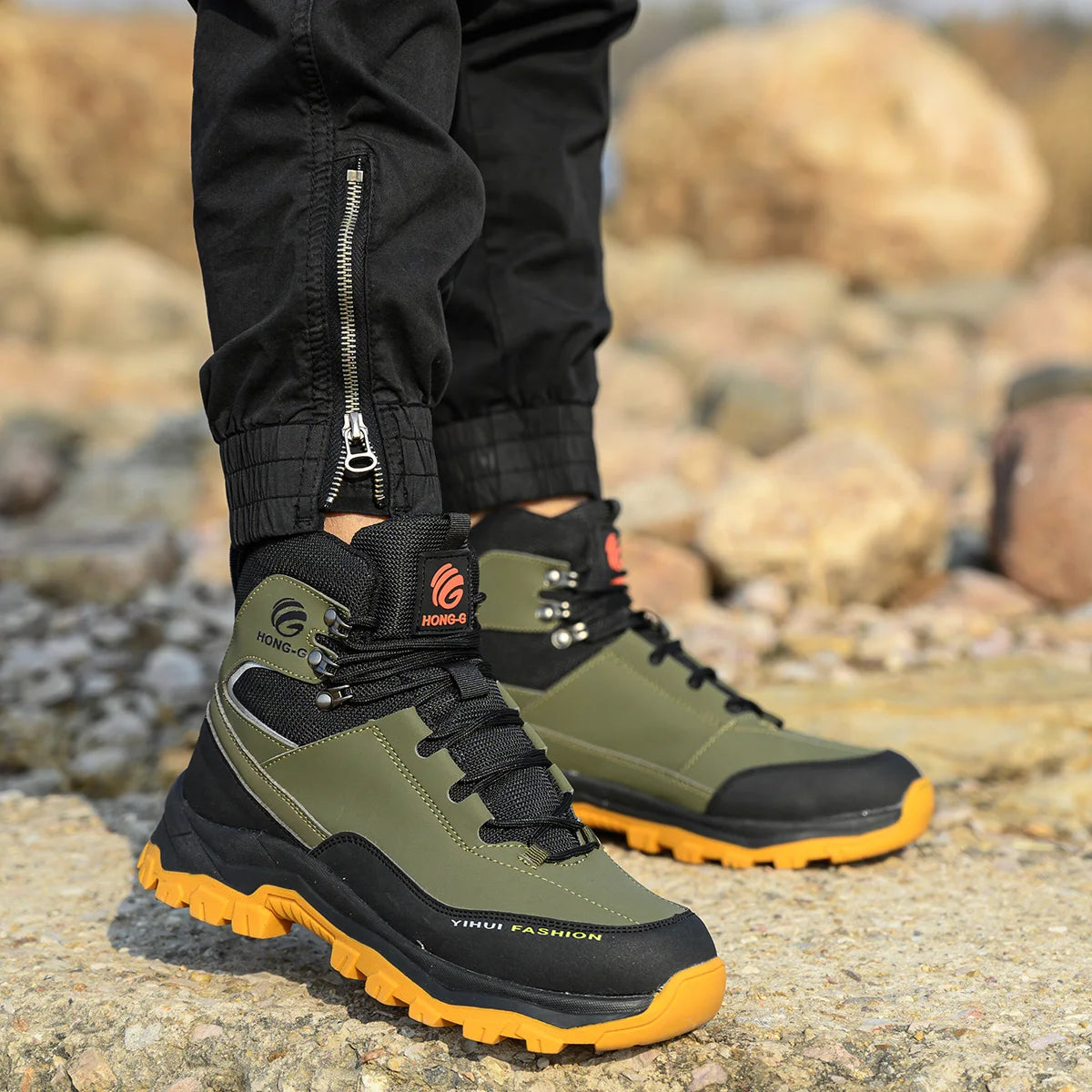 Veigar Men Safety Shoes Steel Toe Anti Puncture Work Boots