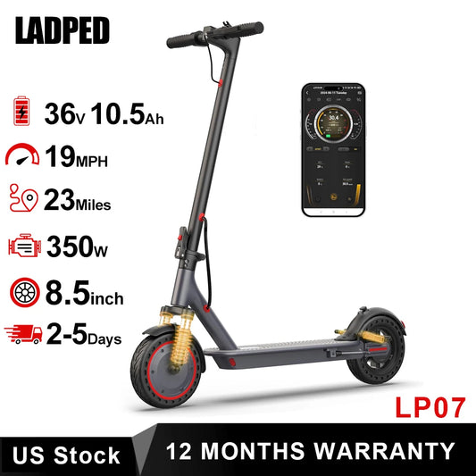 Ladped 350W Electric Scooter With Dual Suspension And Smart Control