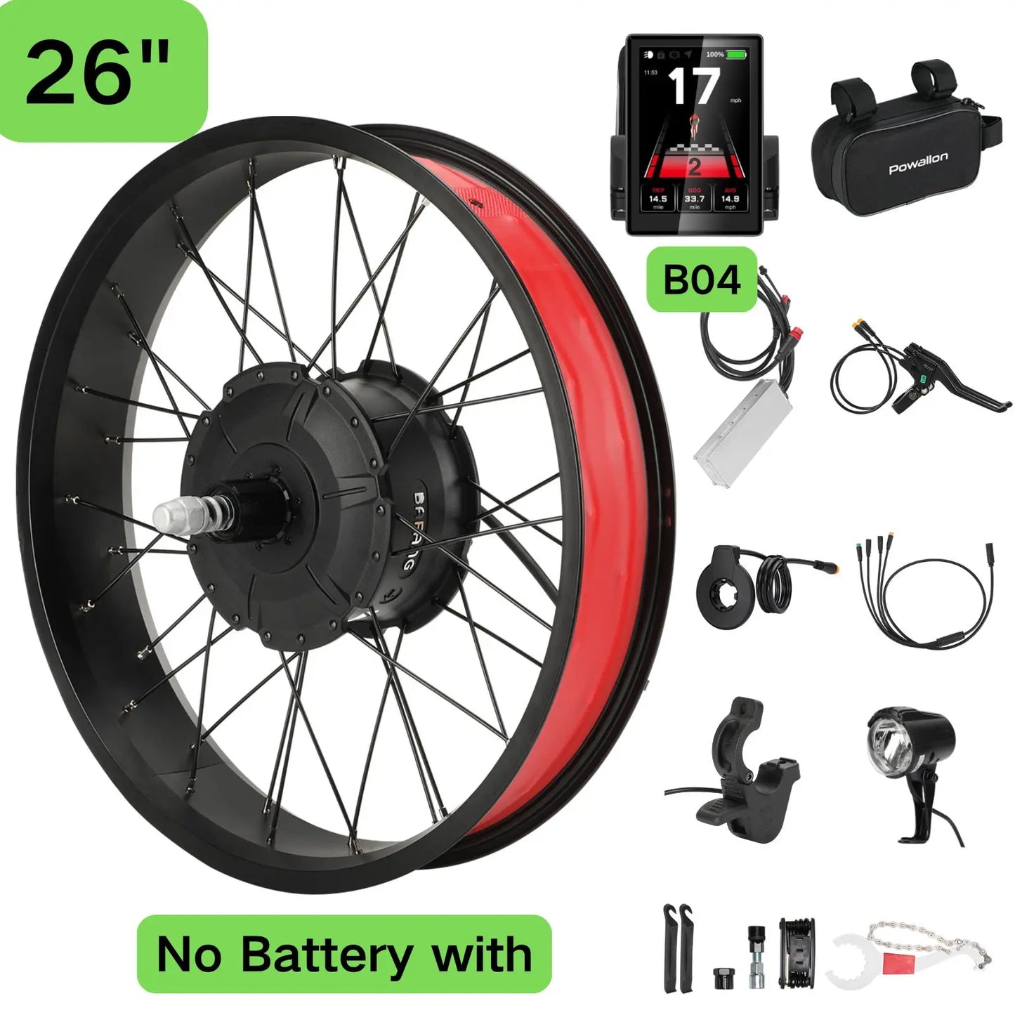 Bafang 750W Ebike Conversion Kit Featuring Rear Hub Motor Drive