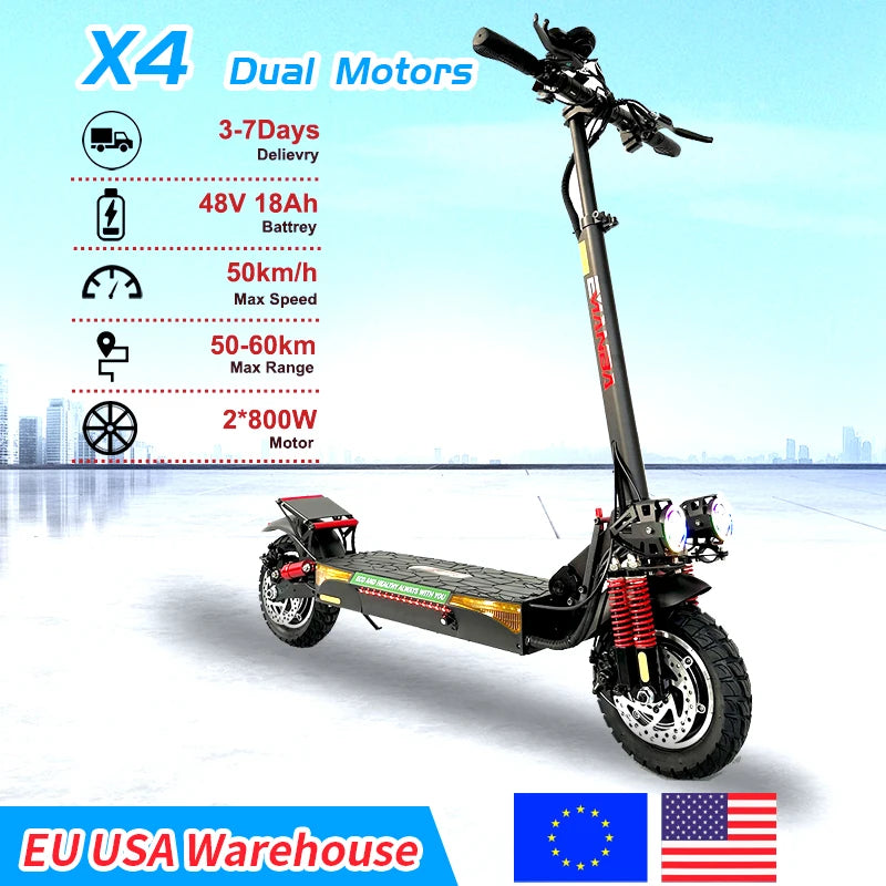 Emanba 1600W Dual Motor Electric Scooter 48V Battery 60Km