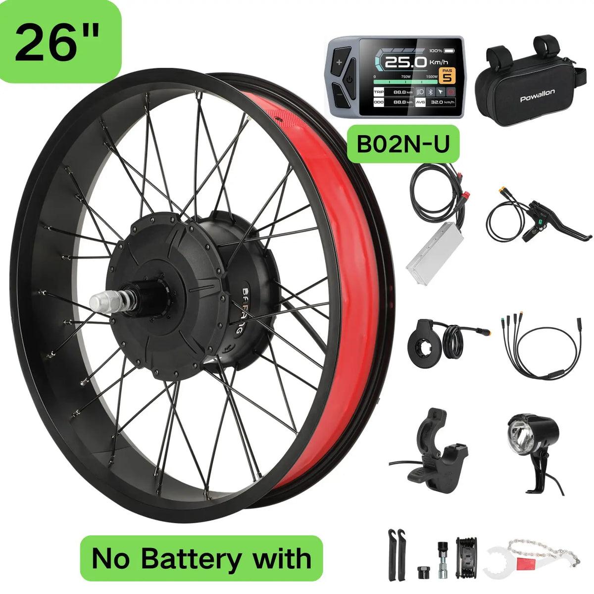 Bafang 750W Ebike Conversion Kit Featuring Rear Hub Motor Drive